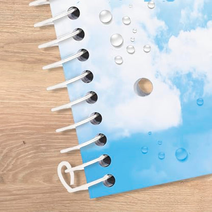 Five Star Spiral Notebook + Study App, 1 Subject, Wide Ruled Paper, 8" x 10-1/2", 80 Sheets, Clouds, 4 Pack (930294F)