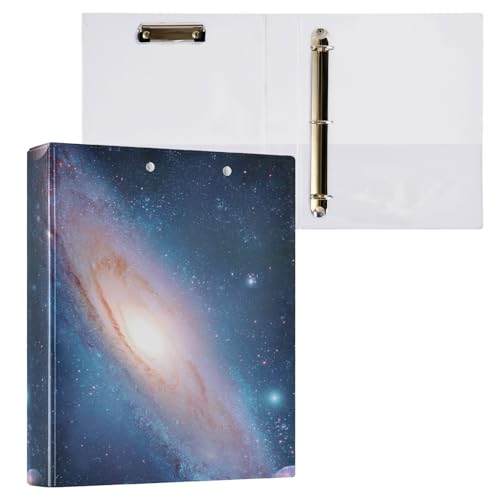 ALAZA 3 Ring Binder Outer Space Solar System Planet Galaxy Clipboard Round Ring Binder Holds 1.5 Inch Three Rings Binder Heavy Duty Binders for School Office Supplies, 1Pack - color: Multicolored 2