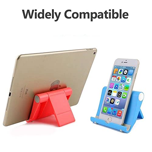 Cell Phone Stand 2 Pack Cell Phone Holder for Desk, Portable Phone Stand Holder for Desktop Kitchen Travel, Cellphone Stand Mobile Holder for iPhone Stand & All Smartphone (Black)