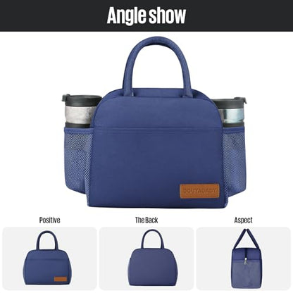 douyadady Lunch Bag Women/Men Lunch Box Women/Men (Dark blue) | Spacious Lightweight Waterproof Sturdy Durable Great Value For Office Work School Picnic Travel - color: Dark Blue