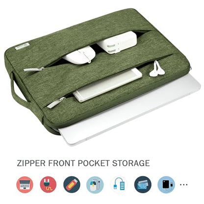 Voova Laptop Sleeve Carrying Case 15.6 16 Inch,Slim Computer Cover Bag Compatible with MacBook Pro 15/16, Dell xps 15,15-16 Inch HP Dell Asus Laptop, Army Green - color: Army Green, size: 15.6-16 Inch