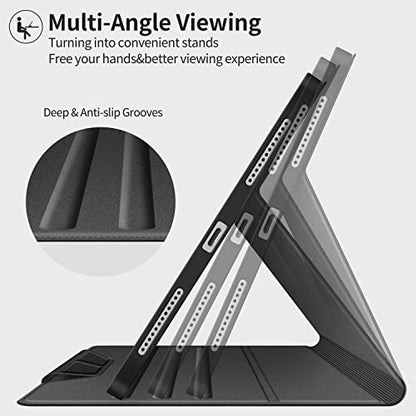 H HOLIMET Case for iPad Air 11" 2026 M4/M3 (2025)/ M2 (2024)/ iPad Air 4th & 5th Generation10.9 Inch 2022/2020 Soft Back Shockproof Protective Cover with Pencil Holder Vegan Leather Auto Sleep/Wake - color: Black 2nd