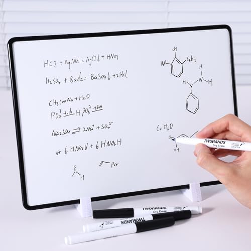 TWOHANDS Dry Erase Markers Ultra Fine Tip Black,Extra Fine Point 0.7mm,Low Odor,Whiteboard Markers for Office,Home,or Planning Whiteboard,12 Count,20574 - style: Black