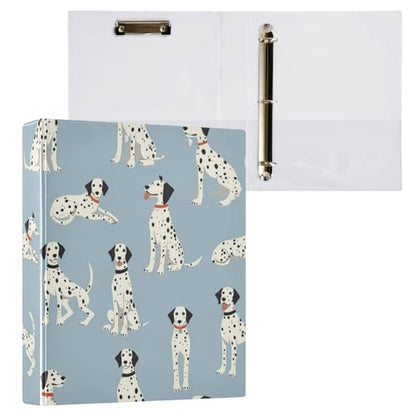 Dalmatian Dog Round Ring Binders 1.5 Inch 3 Ring Binder with Clipboard Holds 200 Sheets Office Home School - color: Multicolored 5