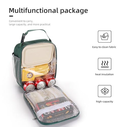 Lovoeo Lunch box Lunch bag for men women Insulated Lunchbox Lunch bags for Work Picnic Travel(Deep green) - color: Deep Green