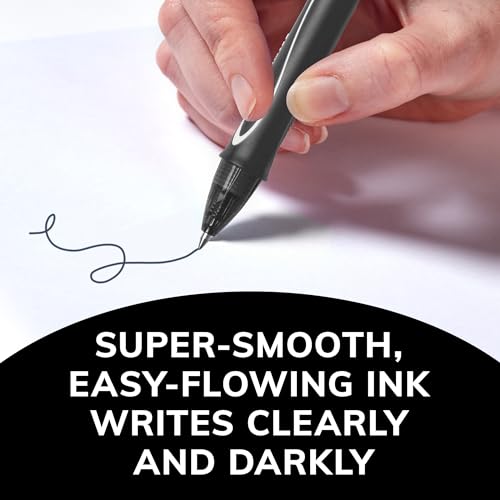 BIC Gelocity Quick Dry Black Gel Pens, Medium Point (0.7mm), 8-Count, Retractable Gel Pens With Comfortable Full Grip, (Pack of 2) - size: 8 Count (Pack of 2)