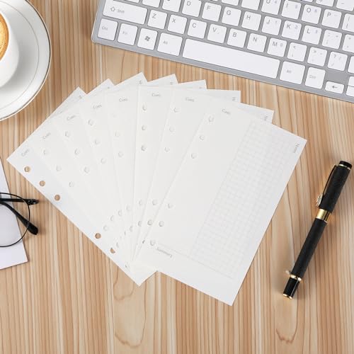 Toplive A6 Refill Paper, A6 Cornell Notetaking System Filler Paper, 6 Holes Notebook Binder Inserts Loose Leaf Paper 160 Sheets, for Business Meeting College Study Reading Notes - style: Cornell Notes 2 Pack