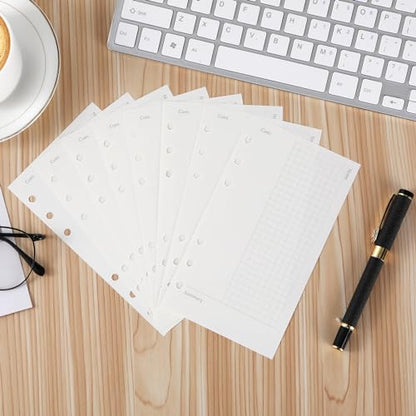 Toplive A6 Refill Paper, A6 Cornell Notetaking System Filler Paper, 6 Holes Notebook Binder Inserts Loose Leaf Paper 160 Sheets, for Business Meeting College Study Reading Notes - style: Cornell Notes 2 Pack