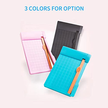 Paper Cutter Mini Paper Trimmer Guillotine Cutter 6 Inch (160mm) Grid Line Panel Scale Paper Cutter for Craft Paper Photo and Cardstock Label Craft Supplies for Office Home School (Pink) - color: Pink