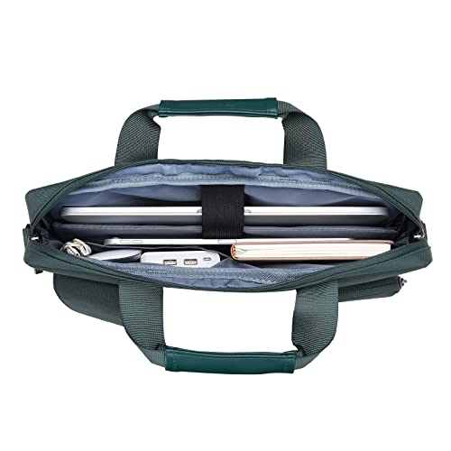 MOSISO Laptop Shoulder Bag 15.6 inch, 15-15.6 inch Computer Bag | Compatible with MacBook Pro 16 inch, HP, Dell, Lenovo with 2 Raised&1 Flapover&1 Horizontal Pocket&Handle&Belt, Emerald Green - color: Emerald Green, size: 16 inch
