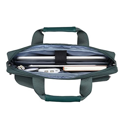 MOSISO Laptop Shoulder Bag 15.6 inch, 15-15.6 inch Computer Bag | Compatible with MacBook Pro 16 inch, HP, Dell, Lenovo with 2 Raised&1 Flapover&1 Horizontal Pocket&Handle&Belt, Emerald Green - color: Emerald Green, size: 16 inch