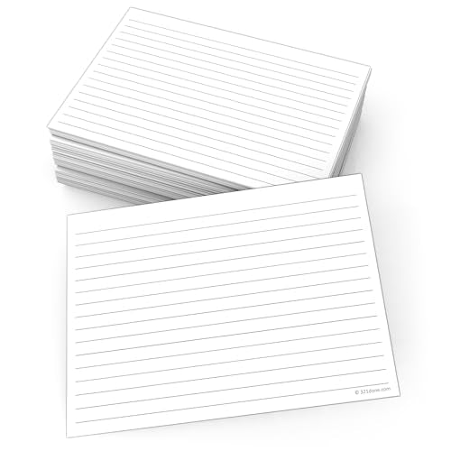 321Done Ruled Note Cards, 5x7 Thick Index Cards - Plain White Card Stock, Notecards & Stationery with Lines for Writing, Stamping - Made in USA, Set of 50 - No Envelopes - size: Large (5 x 7)