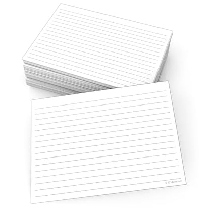 321Done Ruled Note Cards, 5x7 Thick Index Cards - Plain White Card Stock, Notecards & Stationery with Lines for Writing, Stamping - Made in USA, Set of 50 - No Envelopes - size: Large (5 x 7)