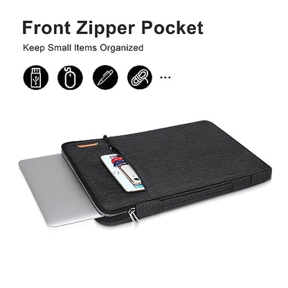 MOSISO 360 Protective Laptop Sleeve Bag, 13-13.3 inch Notebook Compatible with MacBook Air 13.6 M5 M4 M3 M2 M1/Neo/Pro 13/14,HP Dell ASUS Lenovo, Vertical Bag with Bevel Corner & Belt, Black