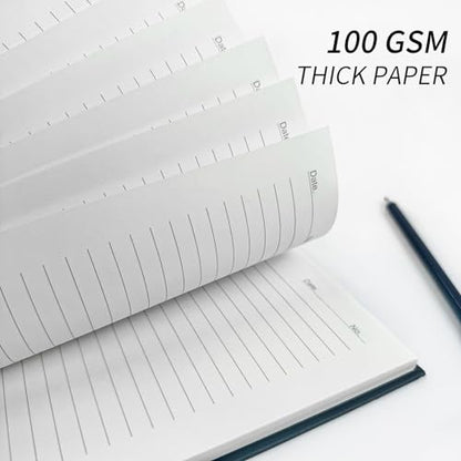 Lined Spiral Notebook A4 Large Black Journal 8.5" x 11"-4 Pack 7mm College Ruled Hardcover Notebooks 160 Pages 100GSM Thick Paper for Note Taking School Office Supplies - style: Lined
