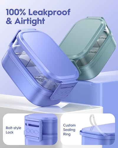 BiuLeon Bento Box Adult Lunch Box, 65 Oz Capacity Lunch Containers(Adjustable 2/3 Tier), BPA-Free, Leak-Proof and Stackable Bento Lunch Box, Microwave & Dishwasher Safe with Utensils(Macaron) - color: Macaron