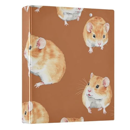 1 and A Half Inch Notebook Binders Three Rings School Supplies Binder with Pocket Cover Assorted Binders Hardcover 1 Pack Aesthetic Hamster Animal
