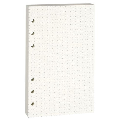Beige A6 6-Hole Dot-Ruled Refill Paper(Pre-Punched) Fits A6 6-Ring Binder, 100GSM Thick No Bleed-through Sheets, Double Sided Writing for Fountain Pen & Gel Pen - size: Dot-A6