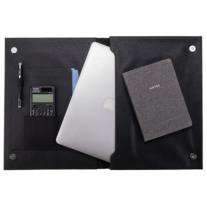 Case-it 6 Pack Folio Padded Laptop Sleeve | Faux Leather | Holds Up to 15 Inch | Microfiber Lined Gusseted Pocket | Internal Elastic Pocket | Protector | LAP-101-LL-C Black - color: LAP-101-LL-BLACK, size: 6 Pack