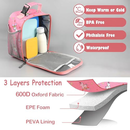 CaCTOUR Lunch Box Kids,Premium Insulated Lunch Bag for Girls Boys,Soft Bag Mini Cooler Back to School Thermal Reusable Lunch Bag for Work School Picnic (Star Rainbow) - color: C-Star