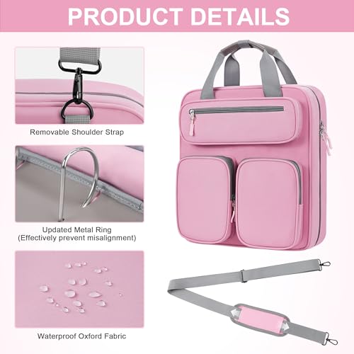 3 Ring 3 Inch Zipper Binder, 700 Sheets Large Capacity Waterproof School Binder, D-Ring Zip Up Binder Bag with Shoulder Strap, Compatible with 15.6-Inch Laptop