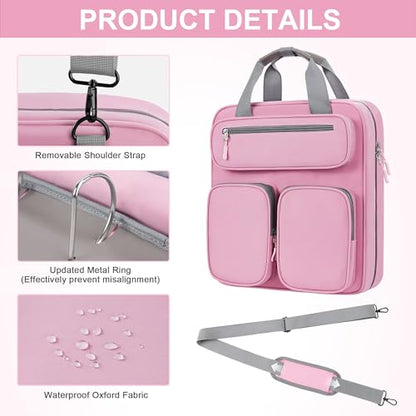 3 Ring 3 Inch Zipper Binder, 700 Sheets Large Capacity Waterproof School Binder, D-Ring Zip Up Binder Bag with Shoulder Strap, Compatible with 15.6-Inch Laptop
