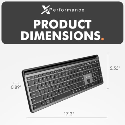 X9 Wireless Keyboard with Phone Holder - Full Size Bluetooth Keyboard with Number Pad, Backlit Wireless Keyboard, Multi-Device for iPad, Tablet, PC, Mac, iPhone, Android - Gray - color: Gray