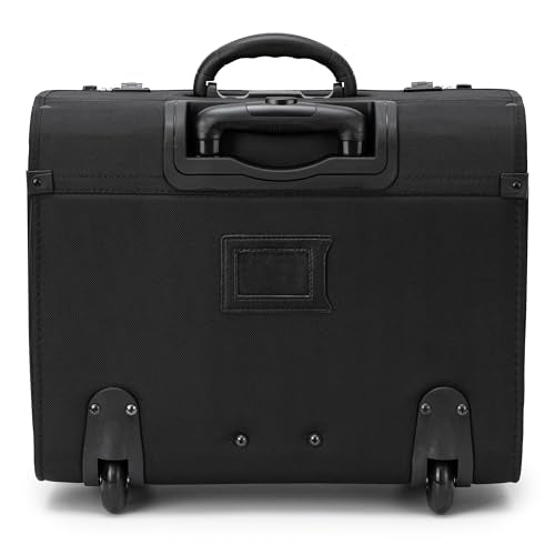 Alpine Swiss Rolling Briefcase Work Overnight Travel Bag Dual Locks Carry on Business Attache Case Black