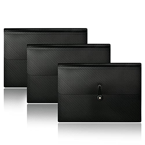 Cesil 3Pcs Expanding File Folders, 13 Pockets File Organizer Accordion File Holder with Elastic Buckles Closure, A4 Paper Document Organizer for Home School Office - color: 3pcs 13 Pockets