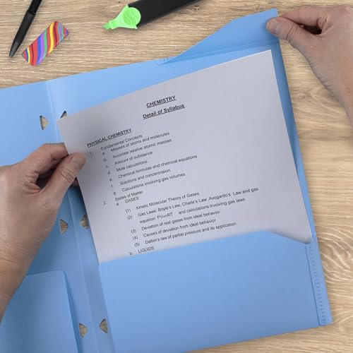 Five Star 2-Pocket Folder, Plastic Folder with Stay-Put Tabs, Fits 3-Ring Binder, Holds 8-1/2" x 11" Paper, Pacific Blue (333420C-ECM) - color: Pacific Blue