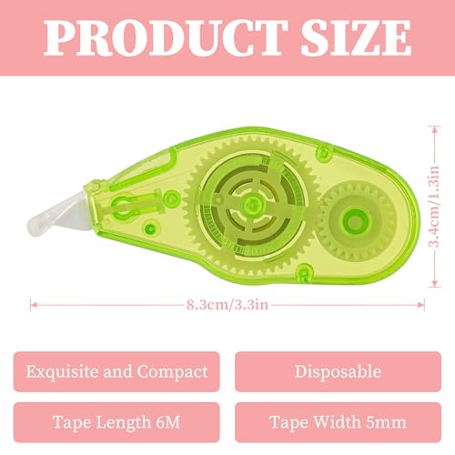 12PCS Mini White Correction Tape, 19.7Ft White Out Correction Tape - Easy to Use for Instant Applicators Fast Drying Smooth Clean Correct for Office, School & Home
