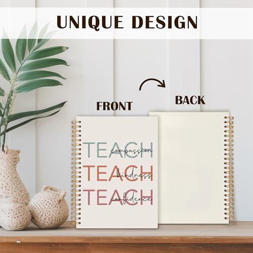 Qabliqo Teacher Spiral Notebook Journal 5.5x8.3, Teach Compassion Kindness Confidence Notebooks for Note Taking, Teacher Appreciation Gifts for Women - color: Teach