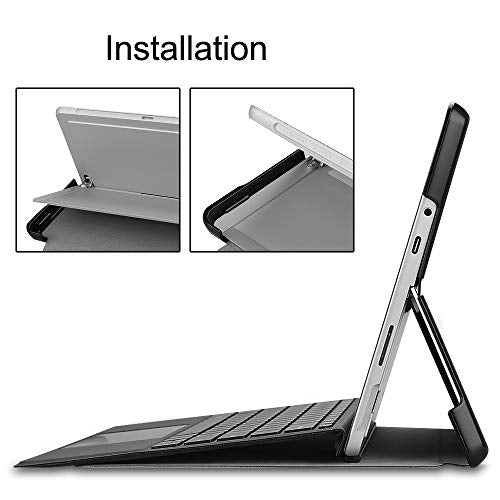 Surface Go 2 2020 Case, Gylint Slim Fit Leather Smart Case Cover with Pencel Holder for Microsoft Surface Go 2 2020 / Surface Go 2018 Gray - color: Gray