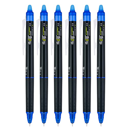PILOT FriXion Synergy Clicker Retractable & Erasable Gel Ink Pens, 0.5mm Extra Fine Point, Blue Ink, 6-pack - color: Blue