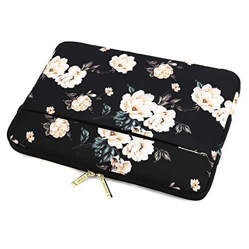 KAYOND 15 inch Laptop Sleeve, Compatible with MacBook pro 15.4 ，MacBook Air 15.4 MacBook pro 16 and 15.6 inch Notebook Computer, Water Repellent Laptop Bag,Shockproof case(15-15.6 inch, Black Peony) - color: Black Peony, size: 15-15.6 inch