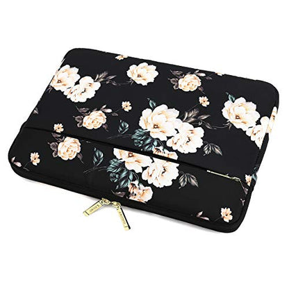 KAYOND 15 inch Laptop Sleeve, Compatible with MacBook pro 15.4 ，MacBook Air 15.4 MacBook pro 16 and 15.6 inch Notebook Computer, Water Repellent Laptop Bag,Shockproof case(15-15.6 inch, Black Peony) - color: Black Peony, size: 15-15.6 inch