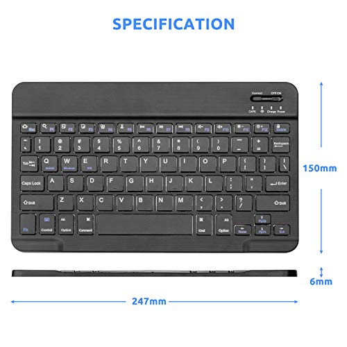Wireless Keyboard for Tab S7/S8/S9/S10,Universal Slim Portable Bluetooth Keyboard Compatible with Tab S7/S8/S9/S10 with Built in Rechargeable Battery,Black - color: Black