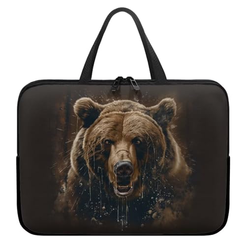 Computer Shoulder Bags for Laptops Laptop Briefcases Casual Business Briefcase - color: Bear, size: 10inch