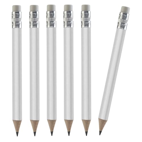 TH Golf Wood-Cased #2 Mini Pencils With Eraser, Pre-sharpened, HB Lead Bulk Box, 200 Count (White) - color: White