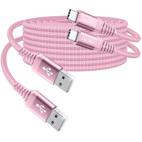 USB to USB C Cable 10FT, 2Pack USB C Cable Fast Charging, Upgraded Extra Durable Braided USB A to USB C Charger Cord Compatible with iPhone 17 16 15 Pro Max/Plus,Samsung Galaxy S10, LG and More-Pink - color: Pink, size: 10FT, style: USB A to USB C