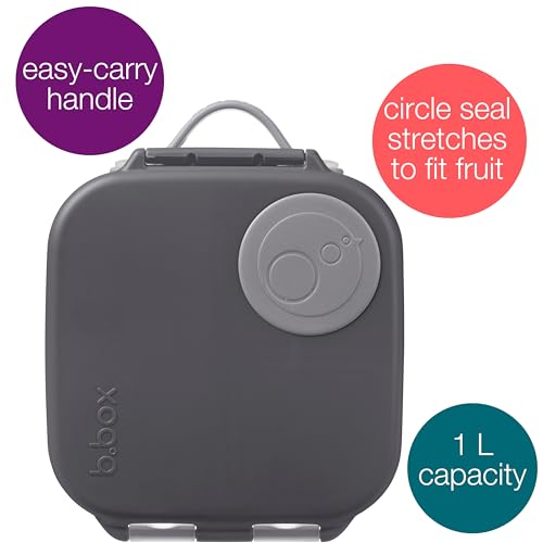 b.box Mini Lunch Box Kids | 4.25 Cup Leak Proof Bento Box for Kids Ages 3+ | 3 Compartment Snack Containers, School Lunch Container, Dishwasher Safe, BPA-Free, PFAS-Free - Graphite - color: Graphite, size: 1-pack