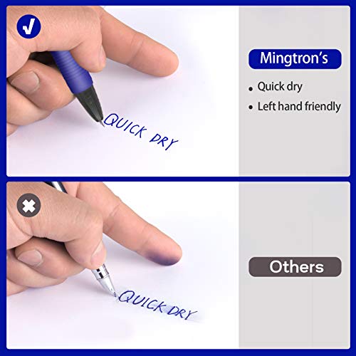Gel pens, 30 Pack Blue Pens Fine Point, No Smear Ink Pens for Left Hand, Click Pens Bulk, Retractable Rollerball Pens for Smooth Writing, 0.5MM, Navy Blue Ink - color: blue