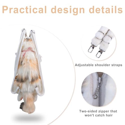 Chongker Cat Shaped Backpack - Handcrafted Stuffed Animals Plush Bag with Adjustable Shoulder, Crossbody, and Handbag Straps (Light Calico Backpack) - style: Light Calico Cat