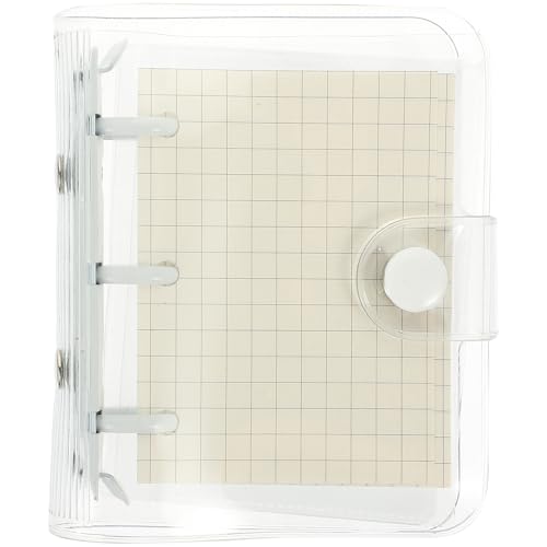 DEARMAMY Mini 3-ring Binder Notepad with White Clips, Refillable Small Notebook for Portable Scrapbooking and Student Notes, Convenient Novelty Cover Journal for Office and School Use