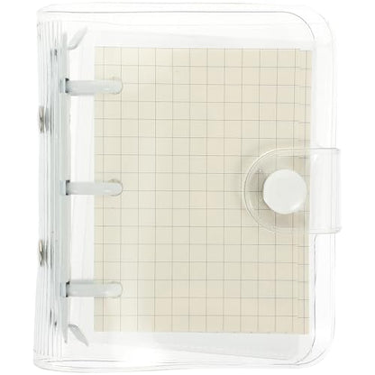 DEARMAMY Mini 3-ring Binder Notepad with White Clips, Refillable Small Notebook for Portable Scrapbooking and Student Notes, Convenient Novelty Cover Journal for Office and School Use