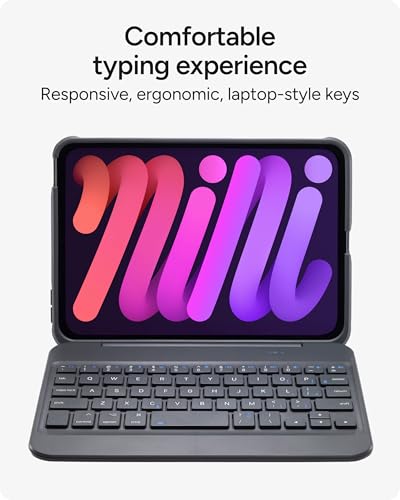 ZAGG Slim Book mini iPad mini (A17 Pro)/ (Gen 6) Keyboard Case – Bluetooth Detachable Keyboard & Protective Case Combo, Slim, Compact, Magnetic Hinge, Multiple Viewing Angles, Ergonomic Typing