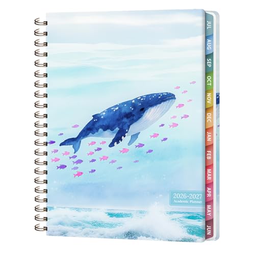 Planner 2026-2027, Weekly and Monthly Academic Year Calendar Planner, July 2026 - June 2027, Daily Agenda Book for Office School Supplies, Letter Size(8.5'' x 11'') - color: 2607-Whale, size: 8.5"x11"(Jul 2026-Jun 2027)