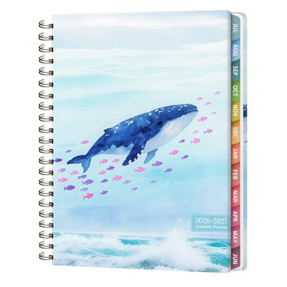Planner 2026-2027, Weekly and Monthly Academic Year Calendar Planner, July 2026 - June 2027, Daily Agenda Book for Office School Supplies, Letter Size(8.5'' x 11'') - color: 2607-Whale, size: 8.5"x11"(Jul 2026-Jun 2027)