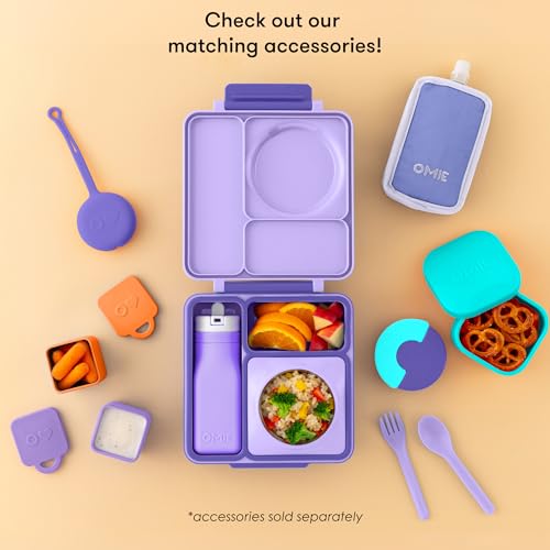 Omie OmieBox Kids Insulated Leakproof Bento Lunch Box with Food Jar (Purple Plum) - color: Purple Plum