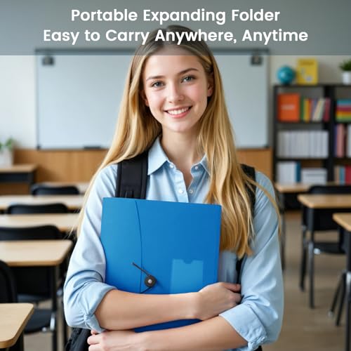3 Pack Accordion File Organizer with Elastic Closure, 13 Pocket Expanding File Folder for Letter Size A4 Papers, Ideal for Home, Office Supplies, College Essentials - size: 3 Pack 13 Pocket